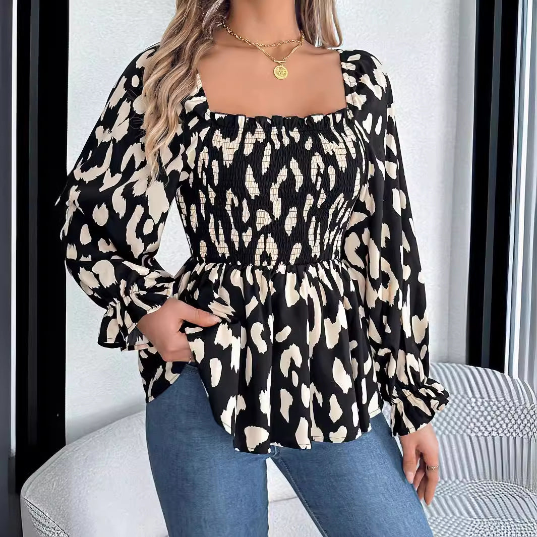 DORE | Getailleerde Blouse Top Voor Dames Met Dierlijke Print - Stijlvol & Luchtig
