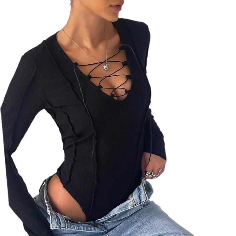 NOVA | Dames Body Met Vetersluiting & Aansluitende Pasvorm – Verleidelijk, Comfortabel & Perfect Voor Elke Look