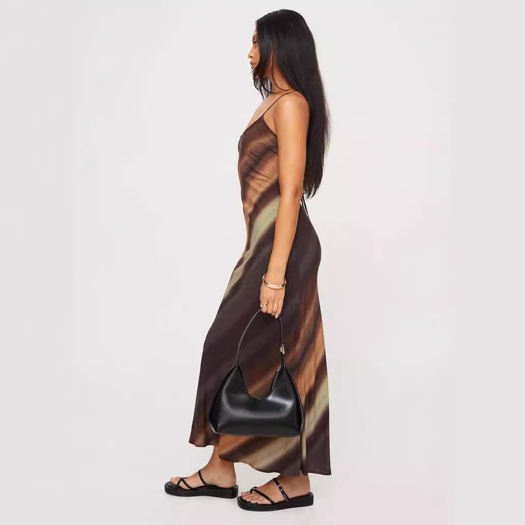 WOLF | Maxijurk Met Kleurverloop & Spaghettibandjes – Luchtig, Elegant & Perfect Voor Zomer Of Gelegenheid