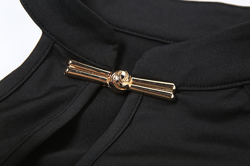 INDIRA | Dames Haltertop Zonder Mouwen Met Hoepelhals – Nauwsluitend, Elegant & Edgy