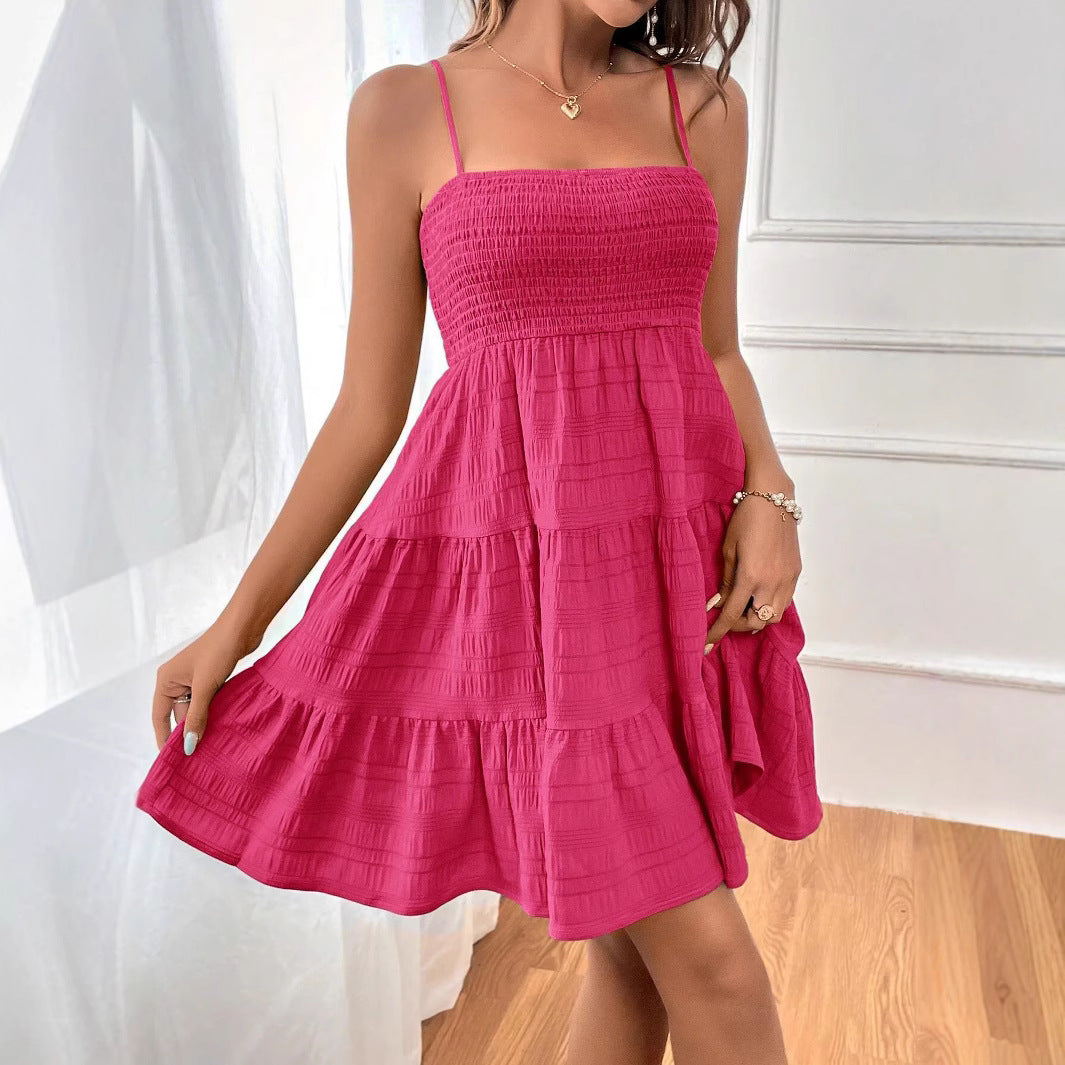 AYLA | Zomerjurk Met Smocktop & A-Lijn Rok – Ademend, Luchtig & Perfect Voor Zonnige Dagen