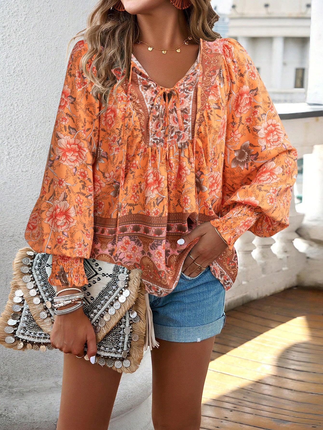 AVA | Zomerse Boho Blouse Voor Dames - Luchtig, Flatterend & Stijlvol