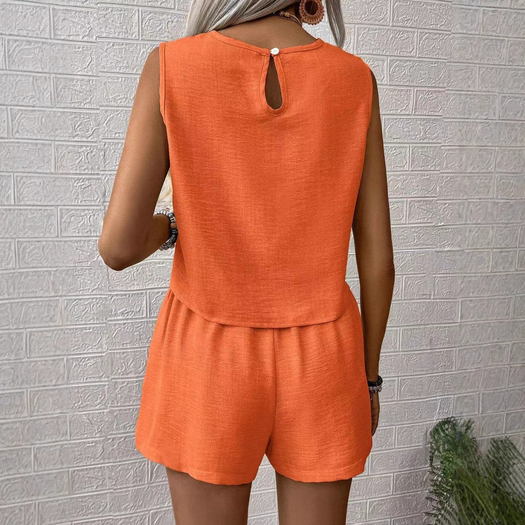 KATE | Luchtige Dames Set van Top & Shorts – Relaxed Fit & Cropped Comfort Voor Zomerse Dagen