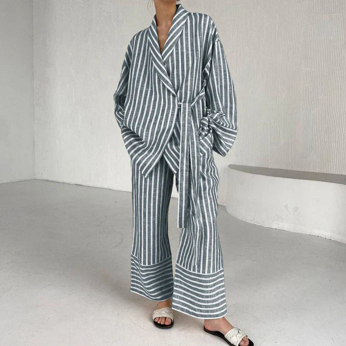 VESNA | Gestreepte Zomer Kimono Set Voor Dames - Flatterend & Tijdloos