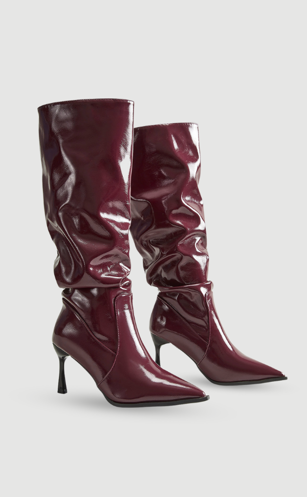 PAULA | Hoge Glanzende Lak Laarzen Voor Dames - Stevig, Stijlvol & Elegant