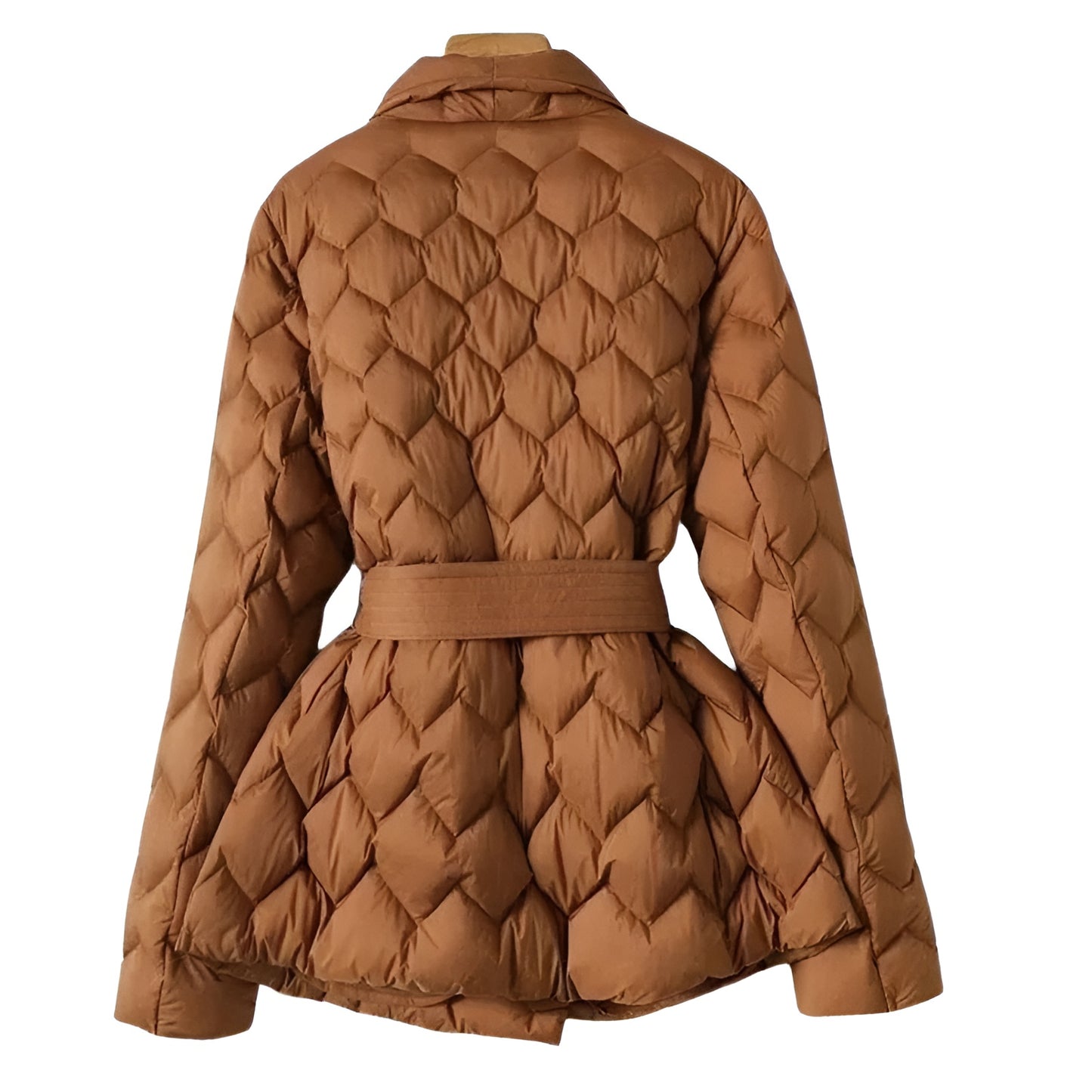 Dames Winterjas Met Dons En Bandsluiting – Warmte Zonder Onhandige Dikte
