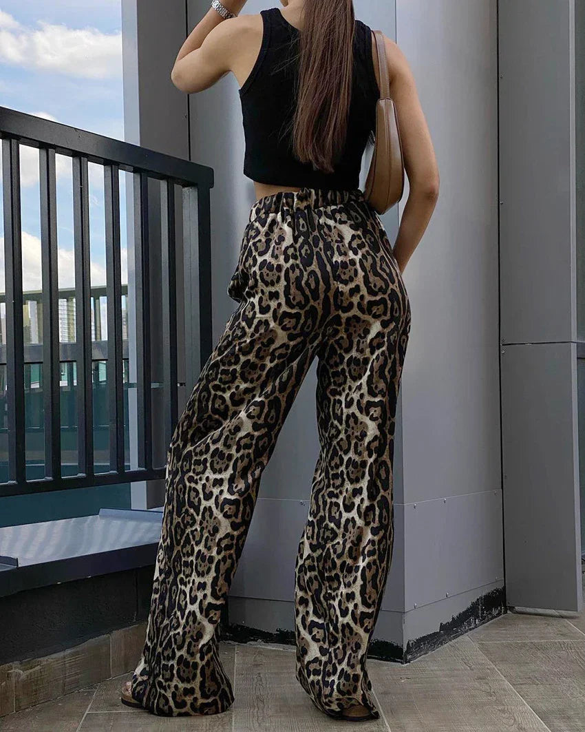 LOÏS | Wijde Damesbroek Met Leopardprint En Elastische Taille – Gedurfd, Trendy, Comfortabel