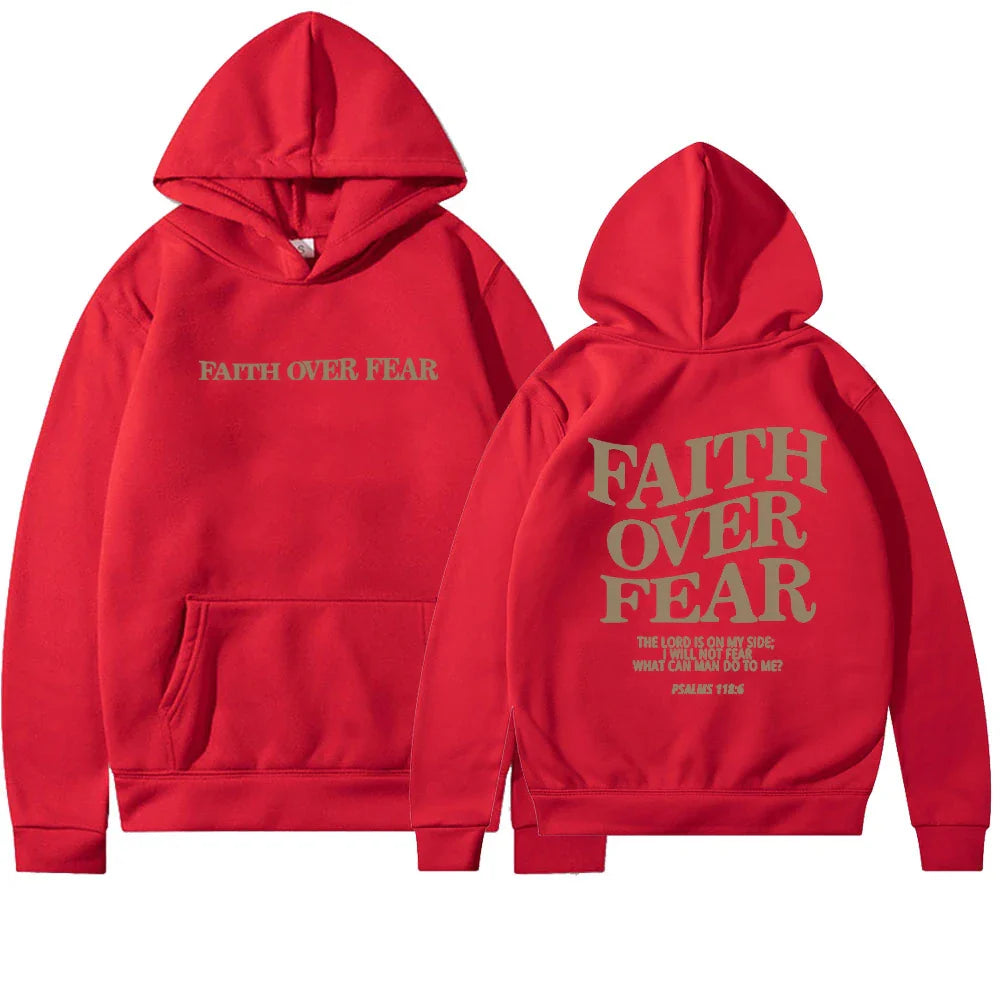 FAITH | Hoodie Voor Dames Met ‘Faith Over Fear’ Print – Zacht, Geloofsvol & Perfect Voor Elke Dag