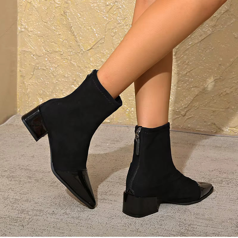 GRACIA | Klassieke Enkel Laarsjes Voor Dames Met GlansLak Details - Stijlvol, Elegant & Comfortabel
