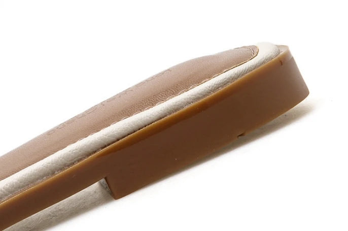 YUNA | Minimalistische Lederen Dames Slippers met Goudaccent - Luxe, Elegant & Comfortabel