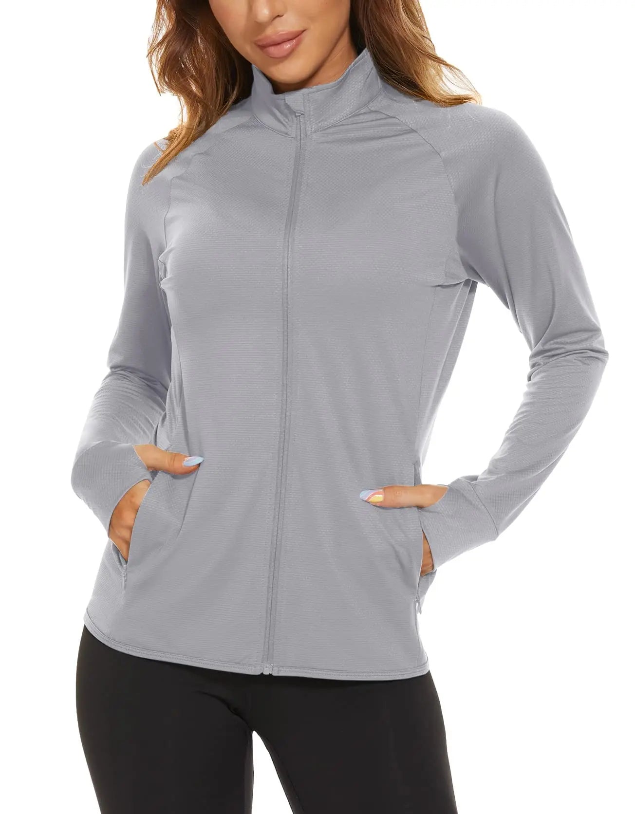 RIVKA | Sportief Damesvest Met Rits, Duimgaten & UV-bescherming – Licht, Functioneel & Ideaal Voor Actieve Dagen