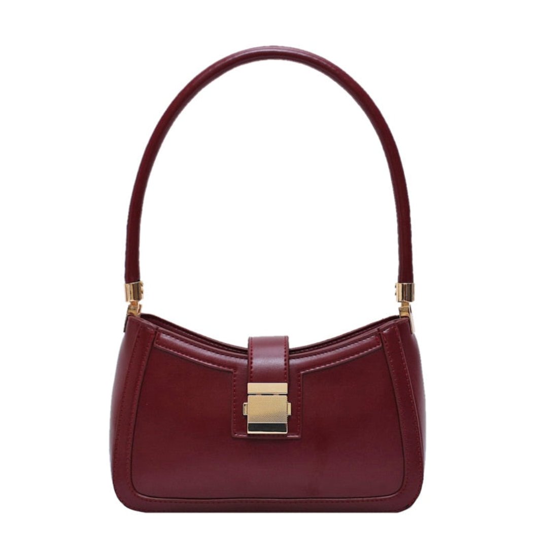 FLORE | Dames Leren Handtas Met Unieke Gesp Sluiting – Gestructureerd Design Met Flap En Metalen Sluiting – Tijdloos En Elegant