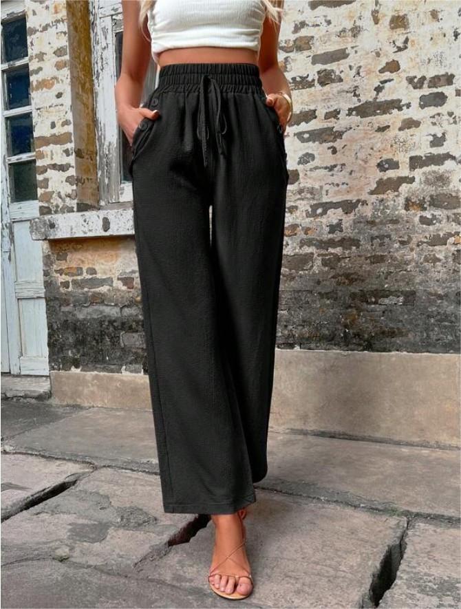 LOU | Luchtige Wijde Damesbroek Met Hoge Taille en Relaxte fit - Elegant & Comfortabel