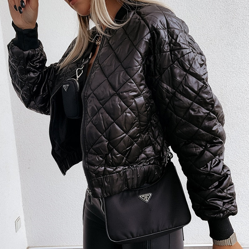 Dames Bomber Jack Met Patroon – Herfststijl Met Comfort En Warmte
