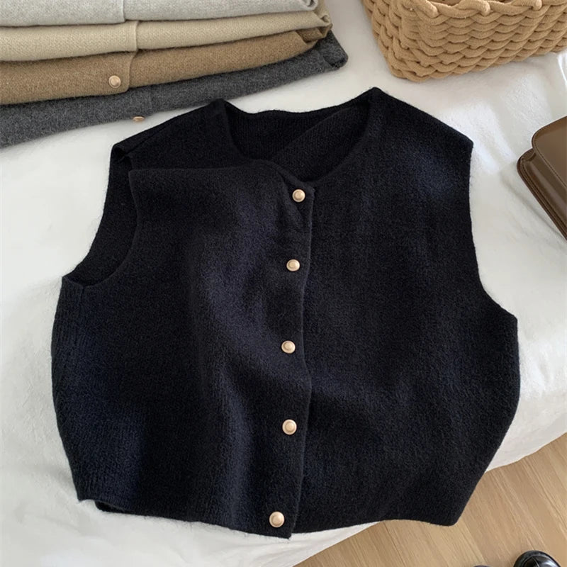 LIEKE | Wolle Dames Gilet Met Klassieke Knoopsluiting - Chic, Elegant & Comfortabel 