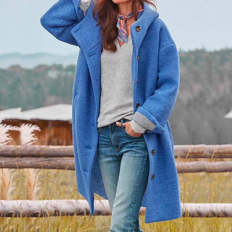 HADLEY | Stijlvolle Warme Wollenjas Voor Dames Met Knopen – Warm, Elegant & Windproof Voor Elk Avontuur