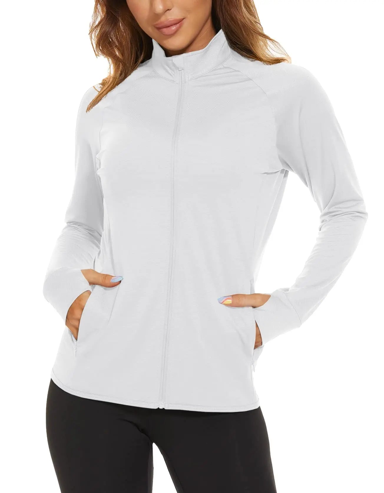 RIVKA | Sportief Damesvest Met Rits, Duimgaten & UV-bescherming – Licht, Functioneel & Ideaal Voor Actieve Dagen