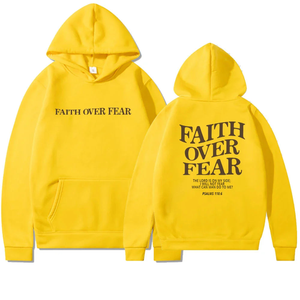 FAITH | Hoodie Voor Dames Met ‘Faith Over Fear’ Print – Zacht, Geloofsvol & Perfect Voor Elke Dag