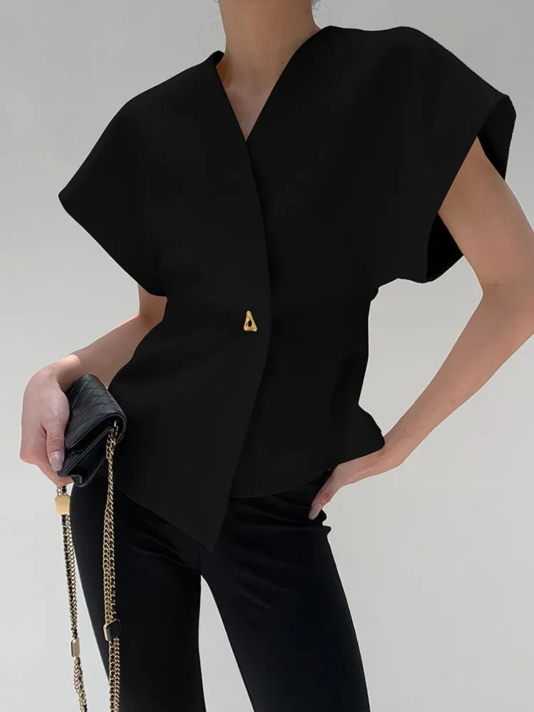 MILOU | Gestructureerde Blazer Top Voor Dames Met Reverskraag En Knoopsluiting – Modern, Verfijnd, Professioneel
