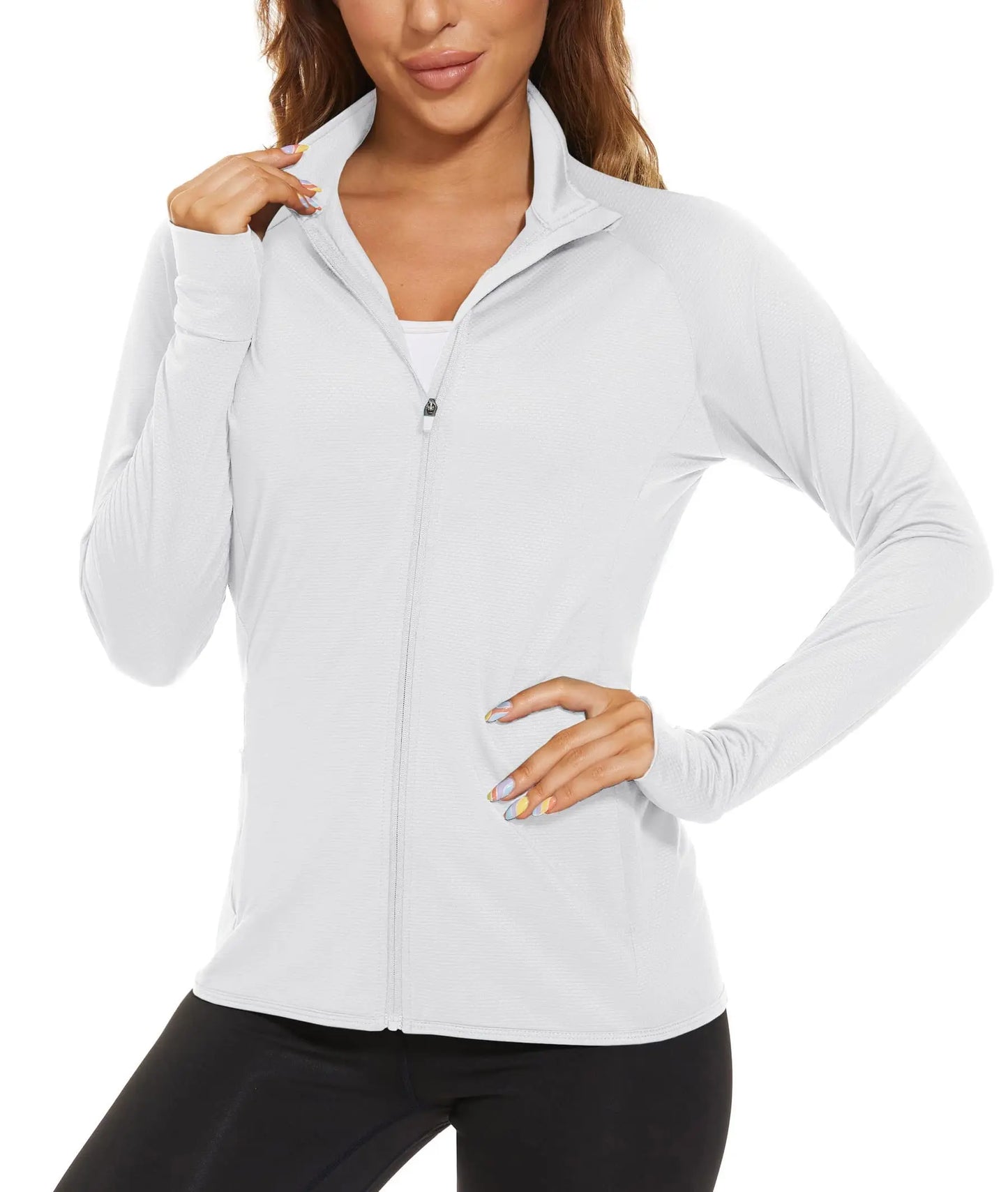 RIVKA | Sportief Damesvest Met Rits, Duimgaten & UV-bescherming – Licht, Functioneel & Ideaal Voor Actieve Dagen