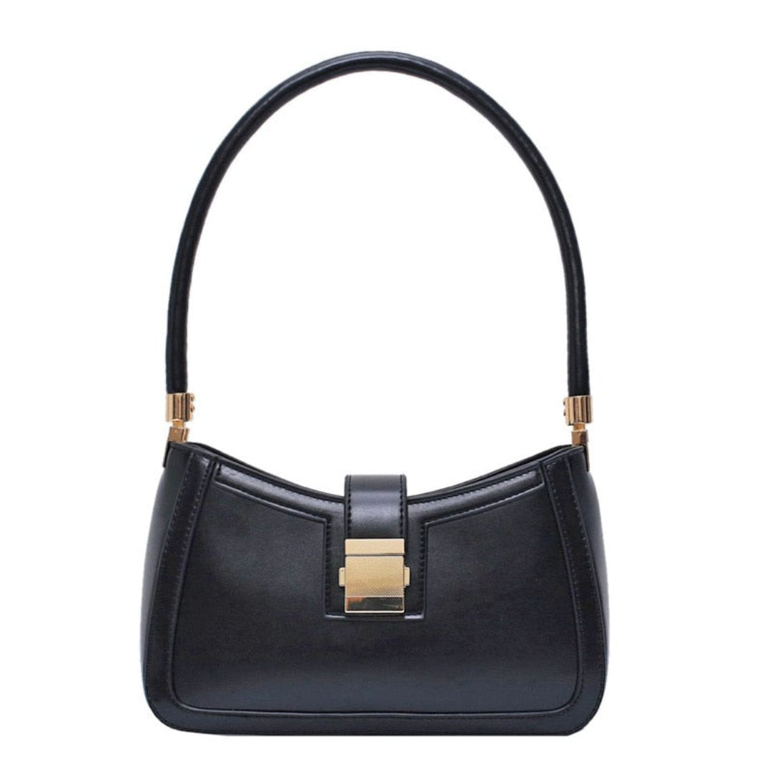 FLORE | Dames Leren Handtas Met Unieke Gesp Sluiting – Gestructureerd Design Met Flap En Metalen Sluiting – Tijdloos En Elegant