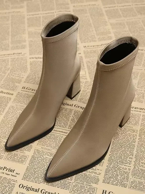 ANGEL | Elegante Velvet Enkel Laarsjes Voor Dames Met Punt Neus - Stijlvol & Comfortabel