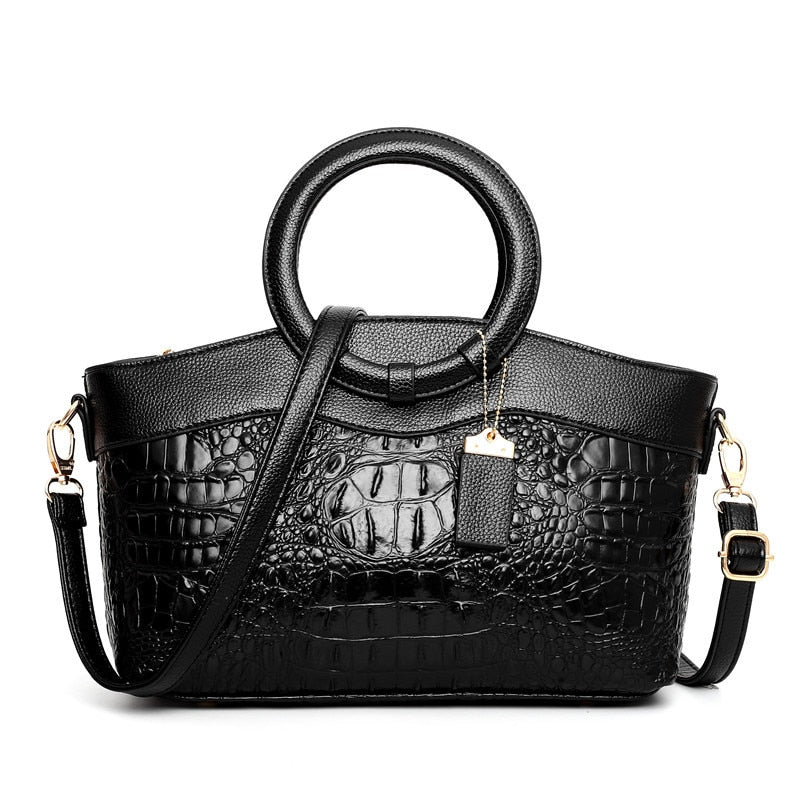 RAISA | Luxe Tas Vintage Tas Met Croco Textuur - Klassiek & Modieus