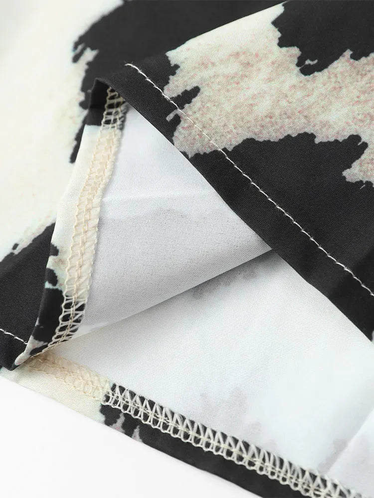 TRACY | Dames Midi-Jurk Met Luipaard Print & Pof Mouwen - Zomers & Stijlvol