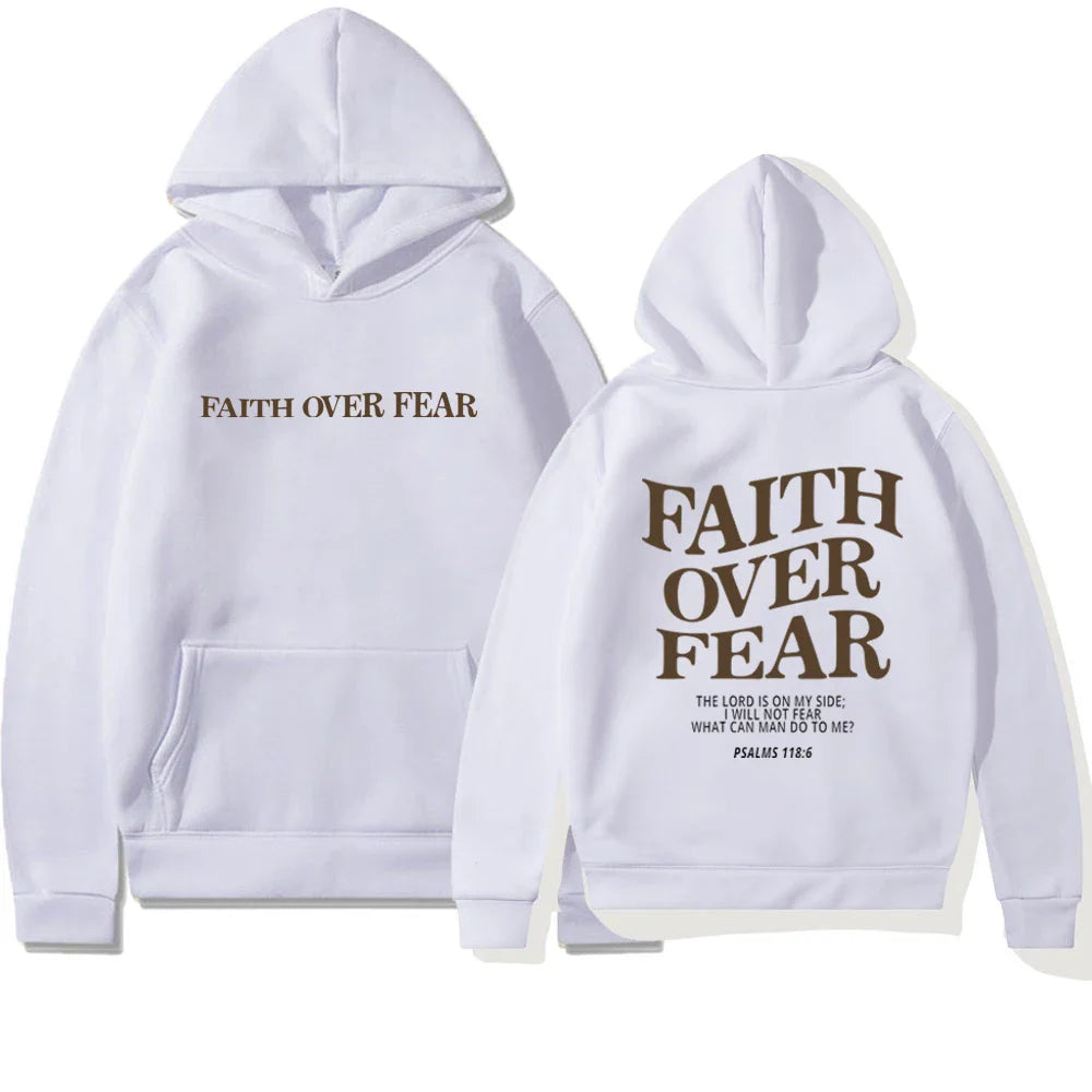FAITH | Hoodie Voor Dames Met ‘Faith Over Fear’ Print – Zacht, Geloofsvol & Perfect Voor Elke Dag