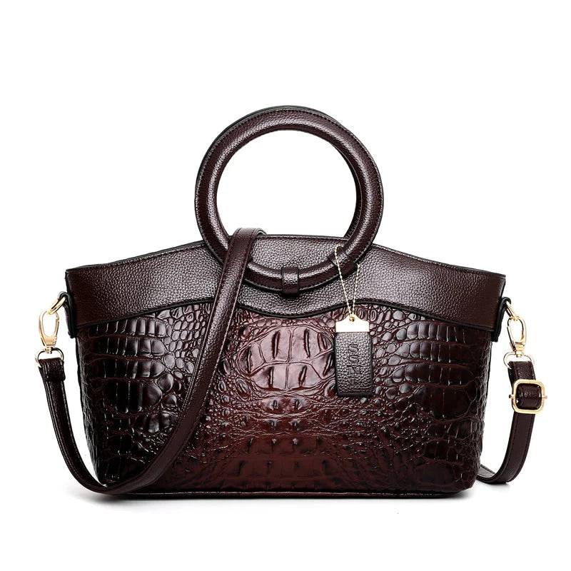 RAISA | Luxe Tas Vintage Tas Met Croco Textuur - Klassiek & Modieus