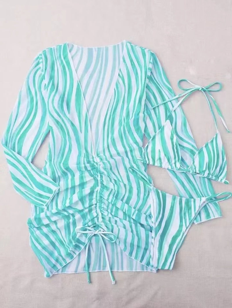 TUGBA | Luxe 3-Delige Bikini Set Voor Dames - Zomers & Elegant