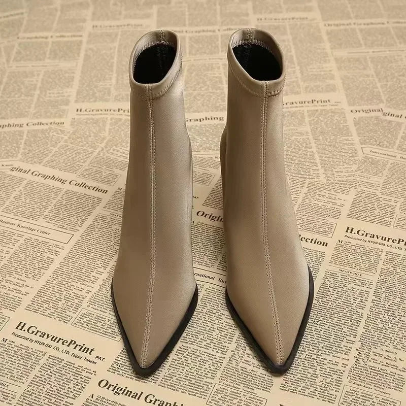 ANGEL | Elegante Velvet Enkel Laarsjes Voor Dames Met Punt Neus - Stijlvol & Comfortabel