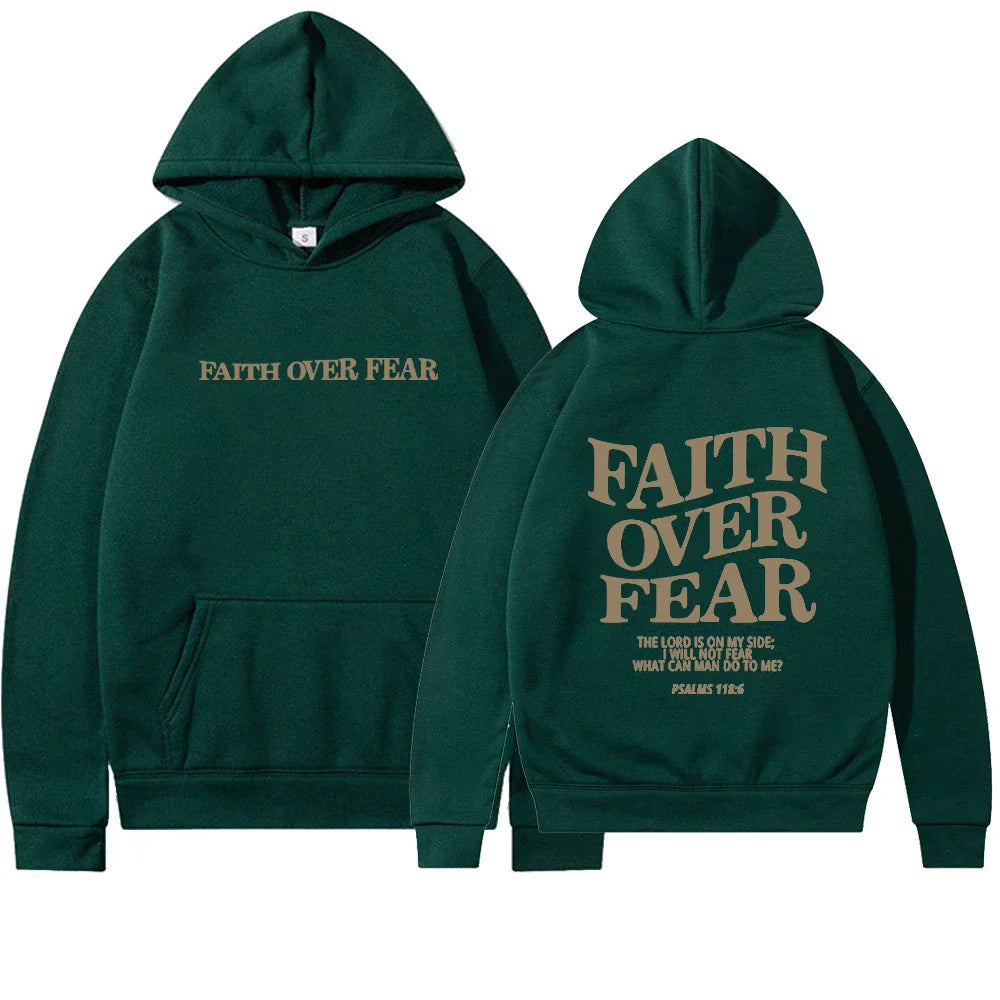 FAITH | Hoodie Voor Dames Met ‘Faith Over Fear’ Print – Zacht, Geloofsvol & Perfect Voor Elke Dag