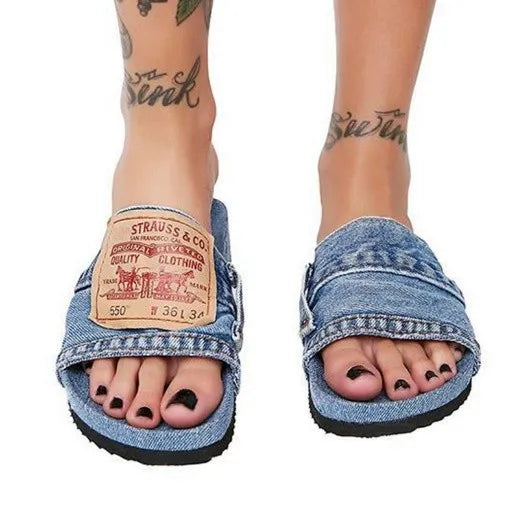 DEMI | Comfortabele Denim Slippers Voor Dames - Stijlvol, Elegant & Modebewust