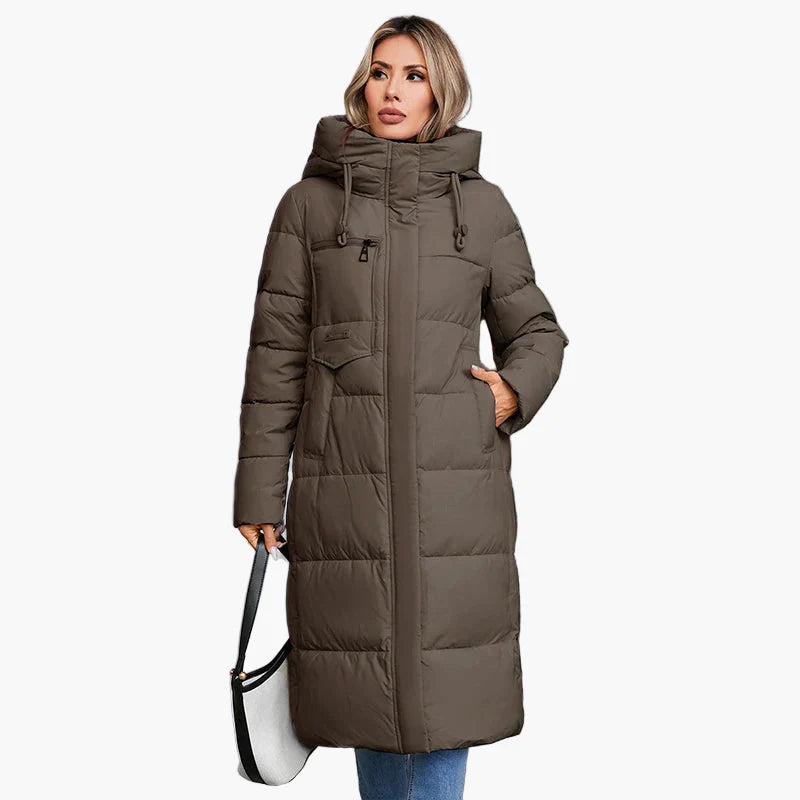 Lange Dames Winterjas Met Capuchon Voor Maximale Warmte & Luxe Comfort