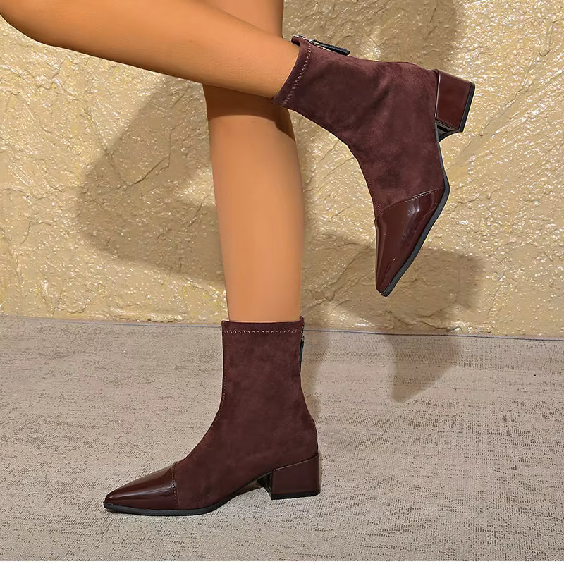 GRACIA | Klassieke Enkel Laarsjes Voor Dames Met GlansLak Details - Stijlvol, Elegant & Comfortabel