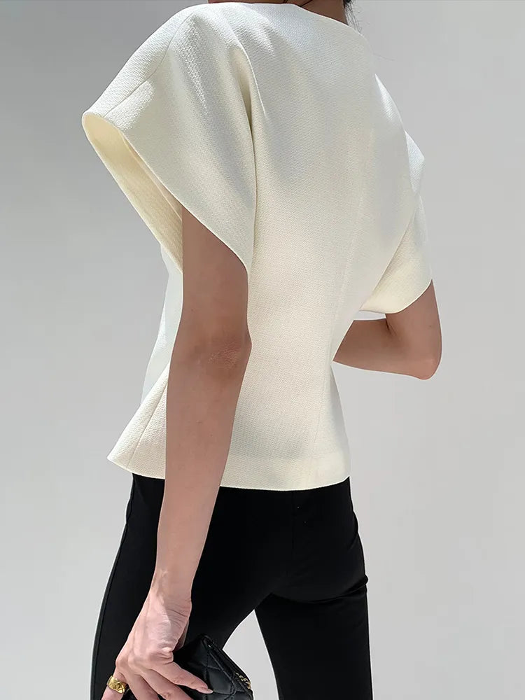 MILOU | Gestructureerde Blazer Top Voor Dames Met Reverskraag En Knoopsluiting – Modern, Verfijnd, Professioneel