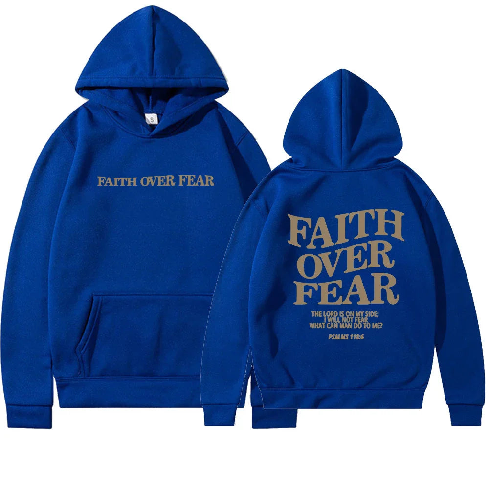 FAITH | Hoodie Voor Dames Met ‘Faith Over Fear’ Print – Zacht, Geloofsvol & Perfect Voor Elke Dag