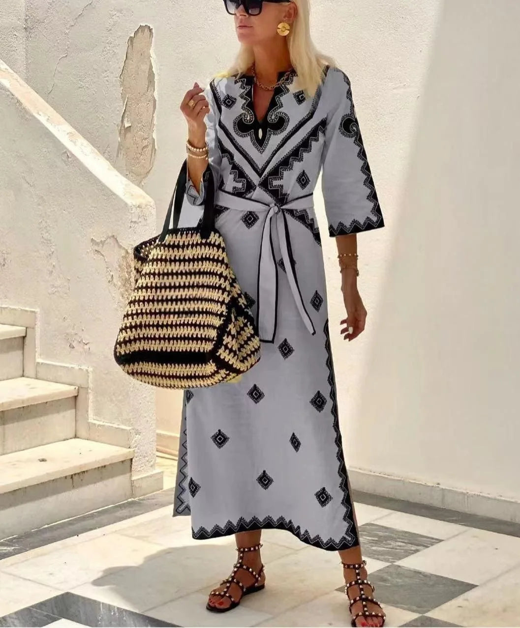 BO | Linnen Kimono Jurk Dames - Zomers & Vintage
