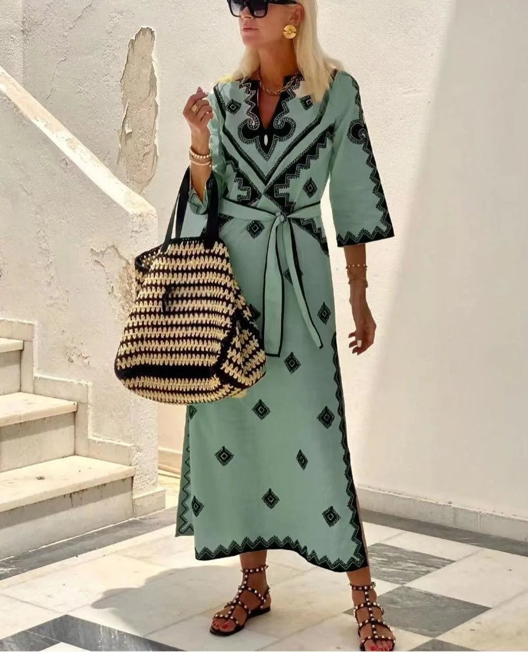 BO | Linnen Kimono Jurk Dames - Zomers & Vintage
