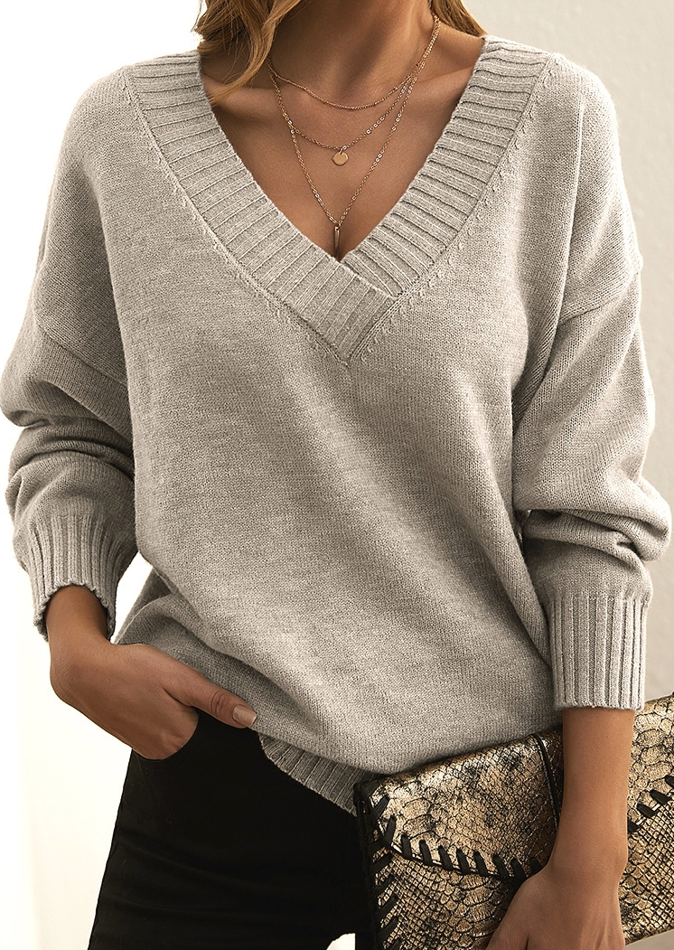 AELIANA | V-Hals Kasjmierlook Trui Voor Dames – Elegant, Comfortabel & Ideaal Voor Koude Dagen