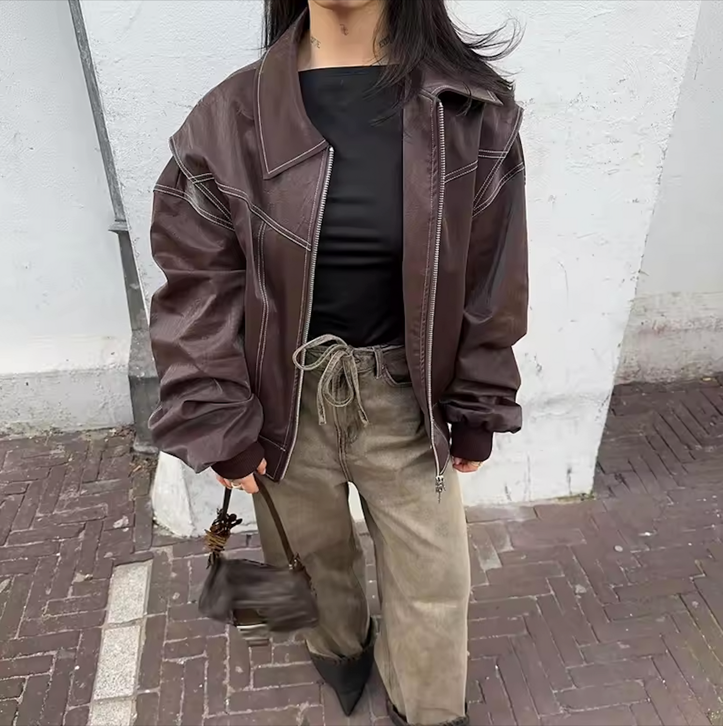 LIZ | Oversized Leren Jas Dames