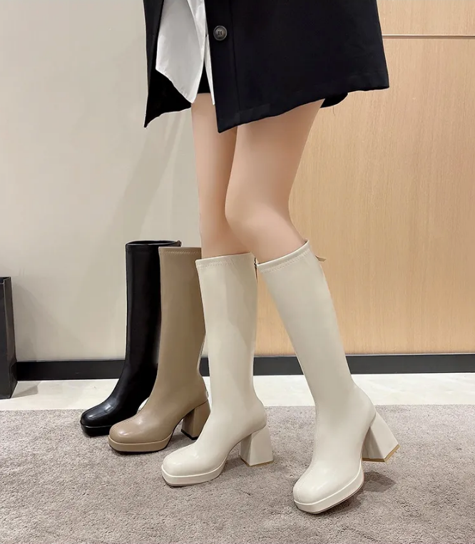 ODESSA | Elegante Hoge Dames Laarzen Met Blokhak - Comfortabel & Modieus