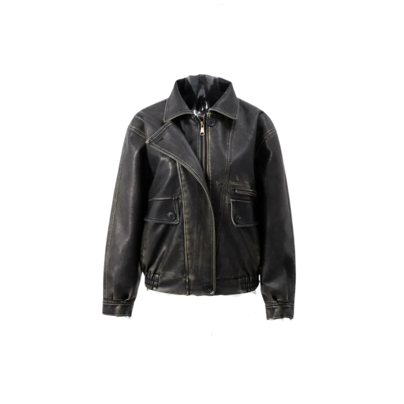 JAX | Stoere Leren Dames Jack Met Contraststiksels – Gestructureerd, Trendy & Ideaal Voor Tussenweer