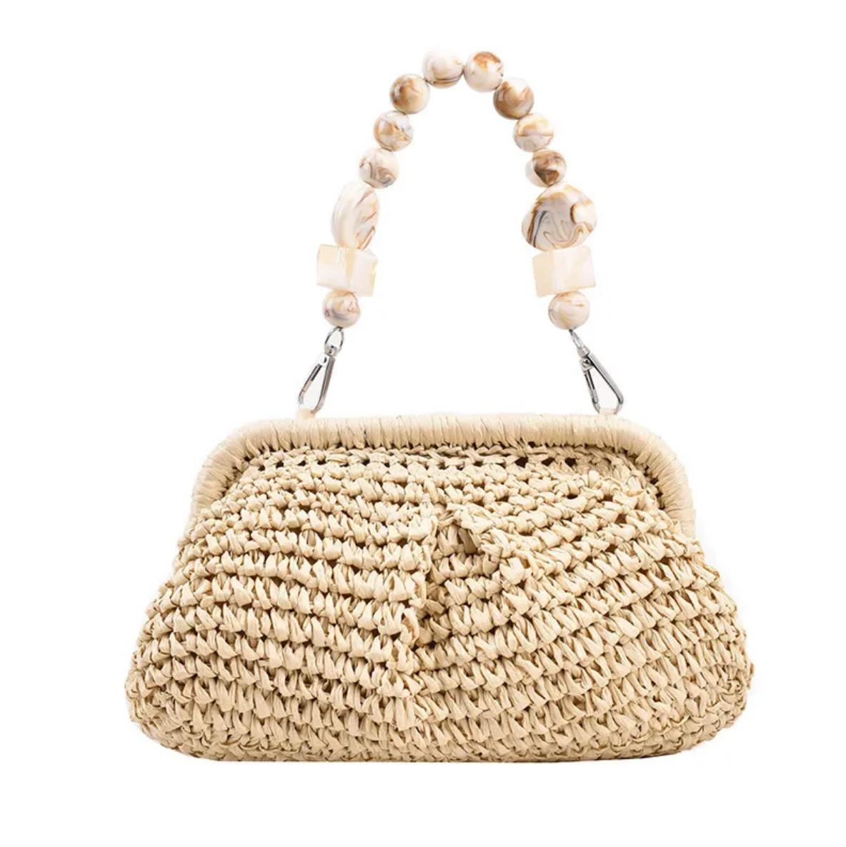 AVA | Gehaakte Dames Handtas Met Kralenhengsel – Licht, Boho & Perfect Voor Zomerse Looks
