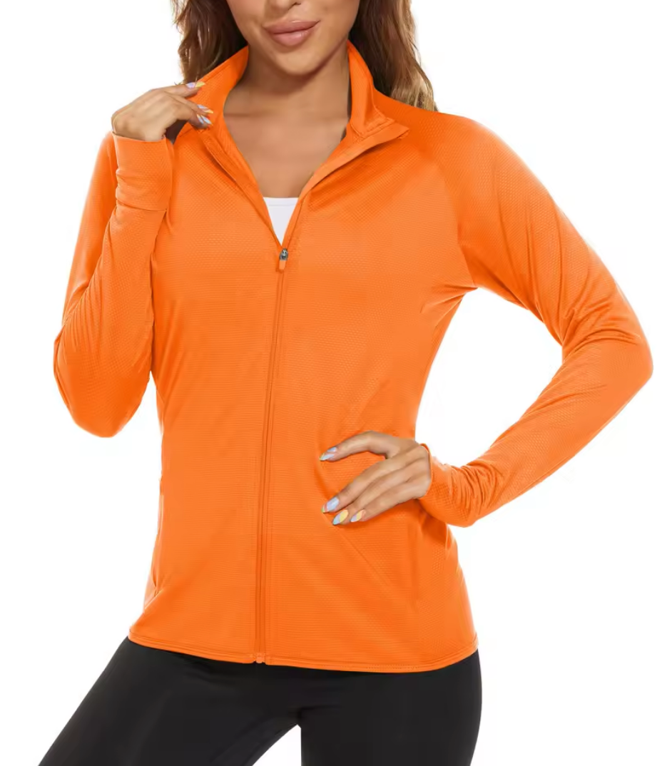 RIVKA | Sportief Damesvest Met Rits, Duimgaten & UV-bescherming – Licht, Functioneel & Ideaal Voor Actieve Dagen
