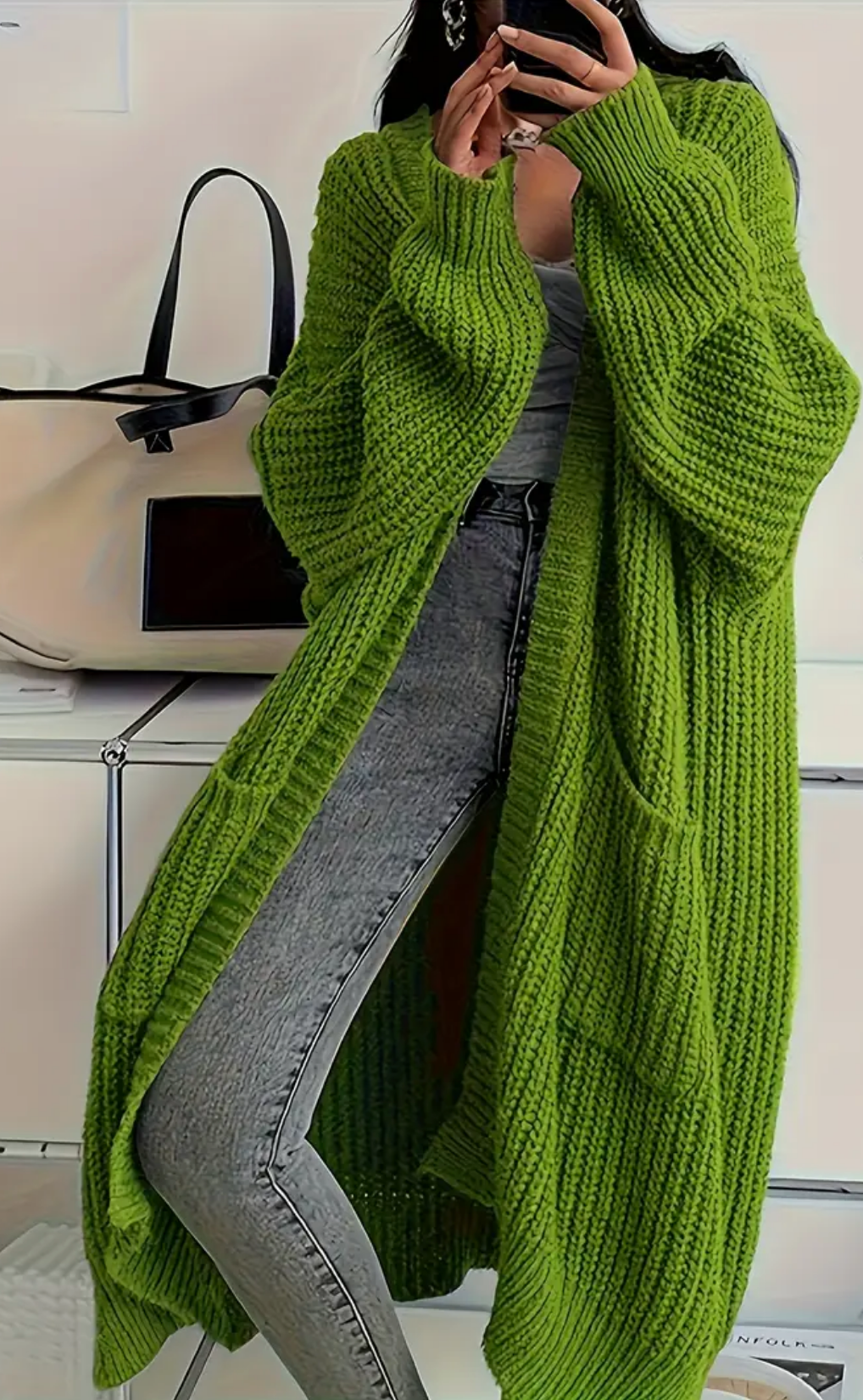 MAEVE | Oversized Gebreide Lange Damesvest – Warm, Stijlvol & Ultiem Comfort Voor Koude Dagen