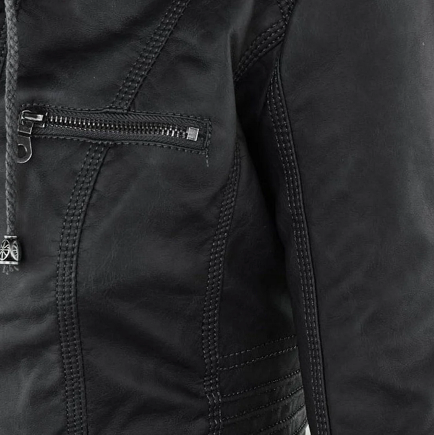 Dames casual gewatteerde leren jas – stijlvol, warm & praktisch met dubbele rits
