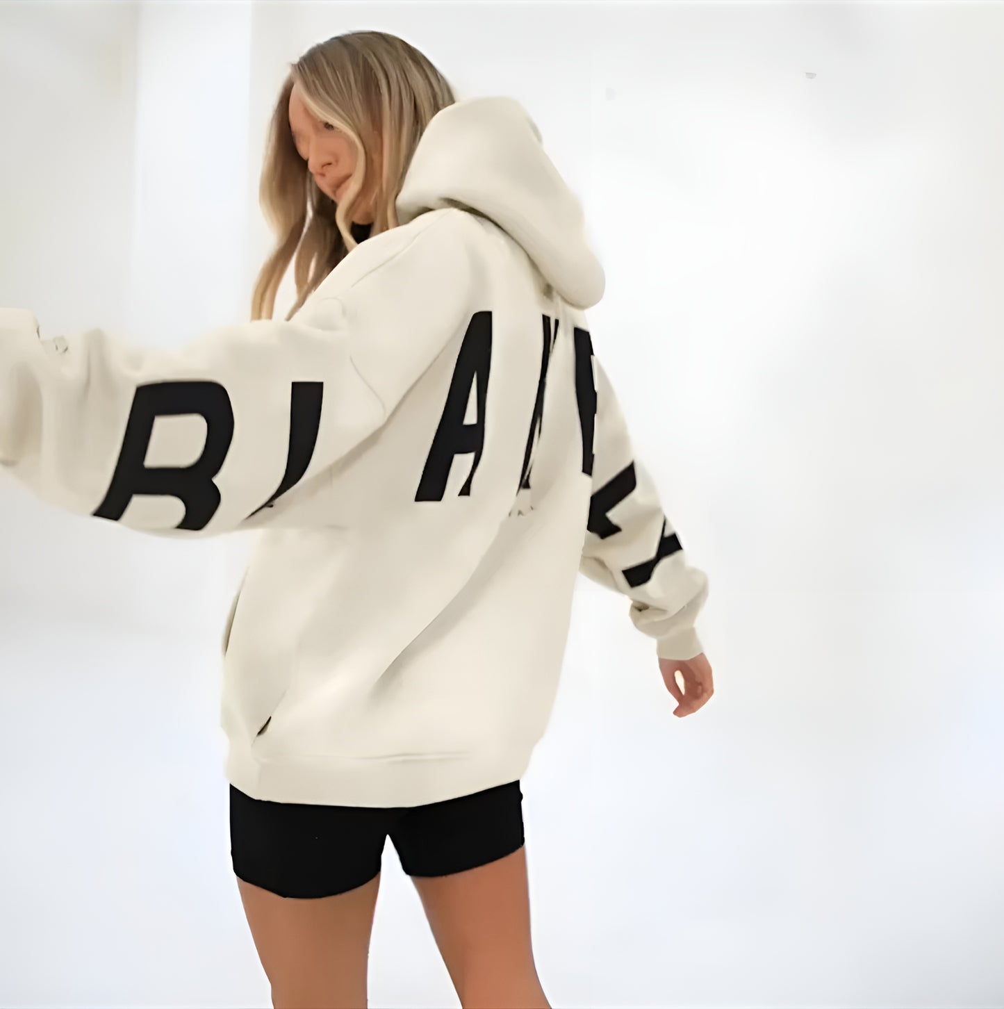 Oversized Warme Dames Hoodie Met Tekst – Stijlvol & Gezellig Voor Koude Dagen