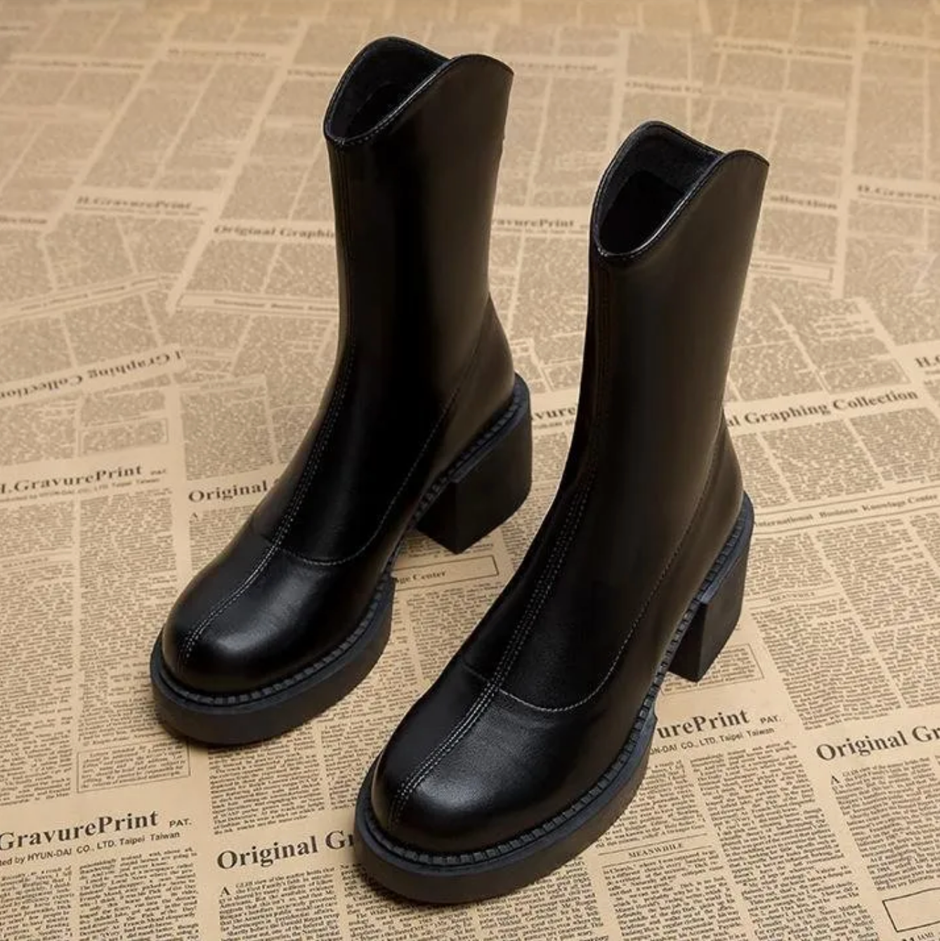 Stevige Dames Leren Hoge Laarzen | Stijlvol, Warm & Comfortabel voor de Winter